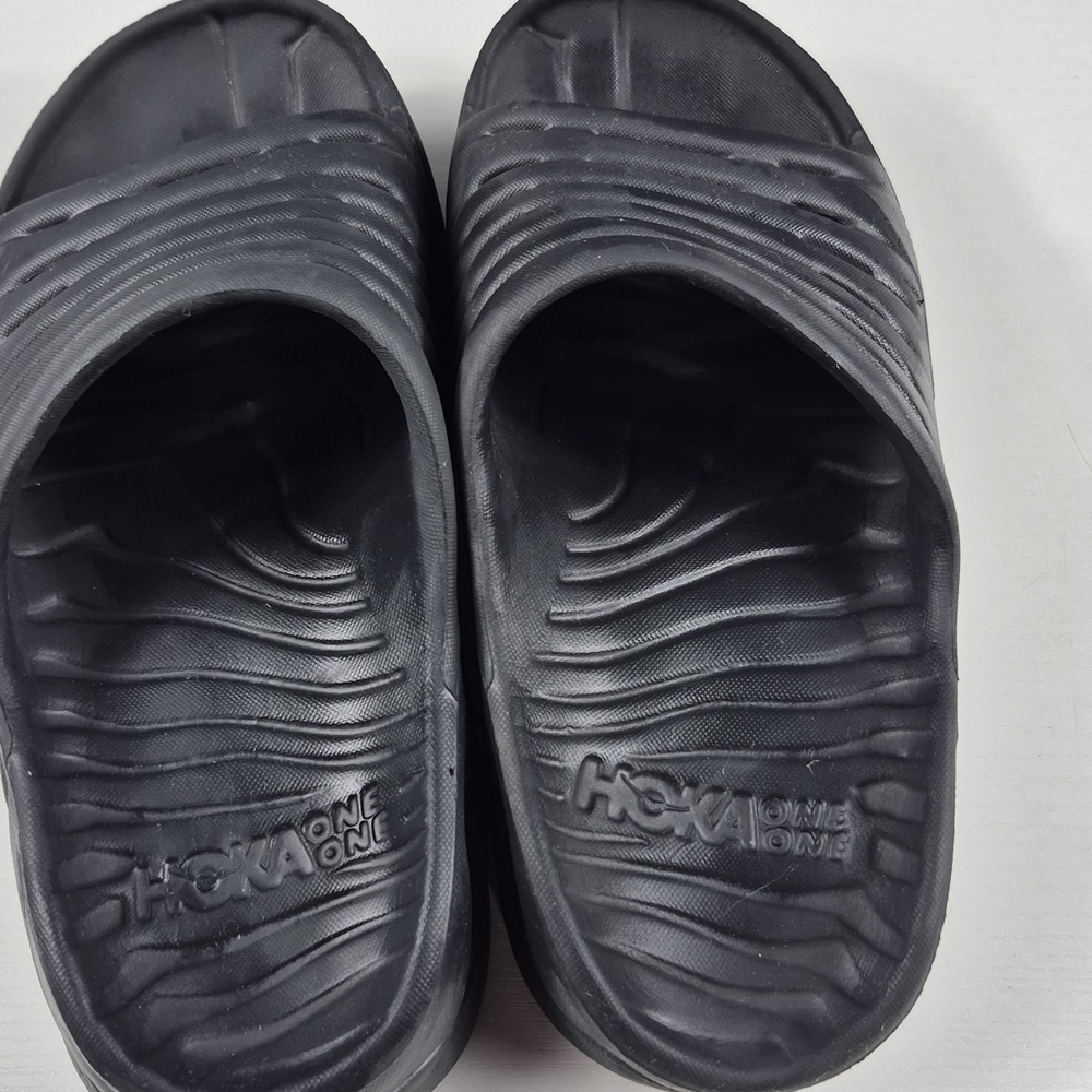 Hoka One One Black Ora Recovery Slides Sandals Shoe Womens Sz 7 - Picture 2 of 9